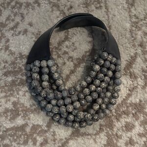 Fairchild Baldwin Charcoal and Black Beaded Necklace